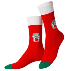 Ketchup Socken – Lustige Socken im Tomatenketchup Style, Gr. 36 - 45