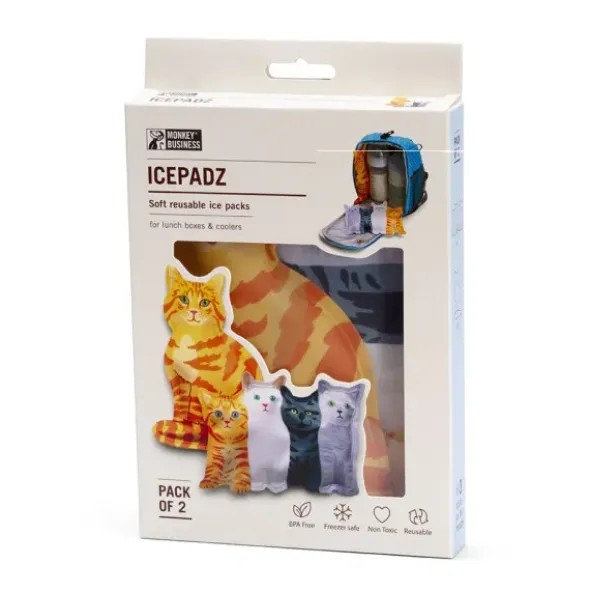 Kühlpads 2er Set KATZEN - weiche Kühl-Gelpads für Lunchbox & Kühltasche