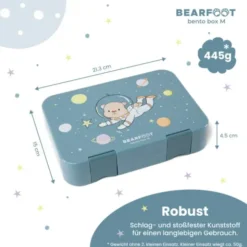 Kinderlunchbox ASTRONAUT BÄR mit Fächern, Bentobox M blau
