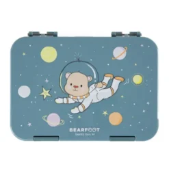 Kinderlunchbox ASTRONAUT BÄR mit Fächern, Bentobox M blau