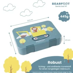 Kinderlunchbox BAGGER & AFFE mit Fächern, Bentobox M blau