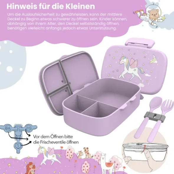 Kinderlunchbox Bento Box Set - Einhorn lila