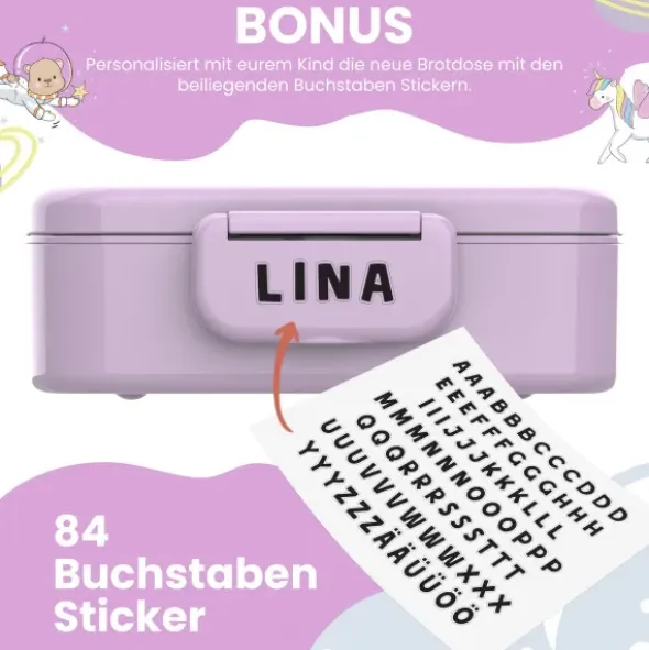 Kinderlunchbox Bento Box Set - Einhorn lila