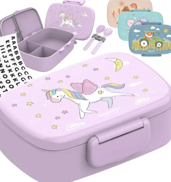 Kinderlunchbox Bento Box Set - Einhorn lila