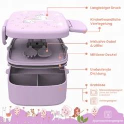 Kinderlunchbox Bento Box Set - Einhorn lila