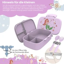 Kinderlunchbox Bento Box Set - Meerjungrau lila