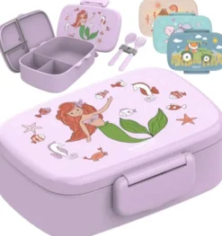 Kinderlunchbox Bento Box Set - Meerjungrau lila