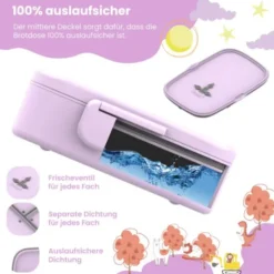 Kinderlunchbox Bento Box Set - Meerjungrau lila