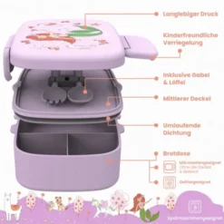 Kinderlunchbox Bento Box Set - Meerjungrau lila