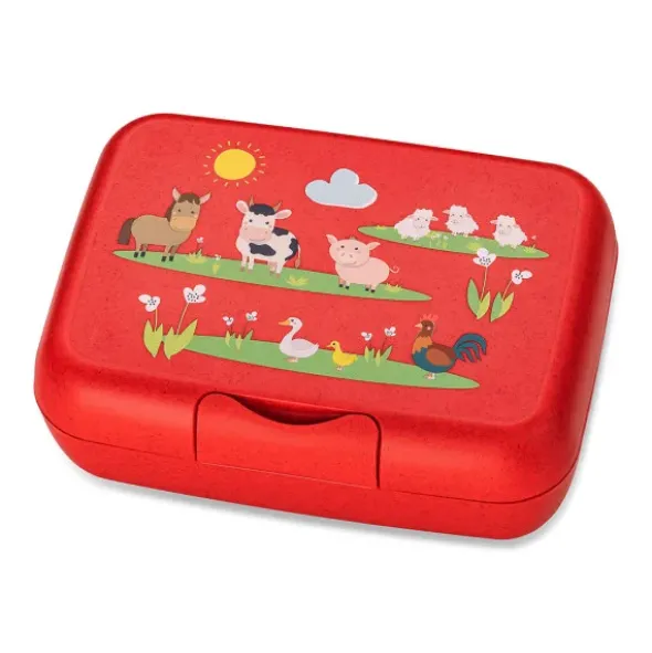 Kinderlunchbox CANDY L FARM - ORGANIC rot