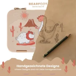 Kinderlunchbox DINOSAURIER mit Fächern, Bentobox M sand