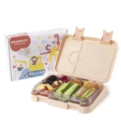 Kinderlunchbox DINOSAURIER mit Fächern, Bentobox M sand