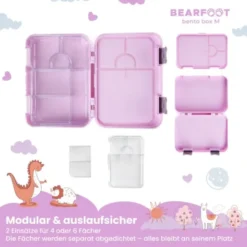 Kinderlunchbox EINHORN mit Fächern, Bentobox M purple