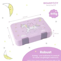 Kinderlunchbox EINHORN mit Fächern, Bentobox M purple