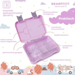 Kinderlunchbox EINHORN mit Fächern, Bentobox M purple