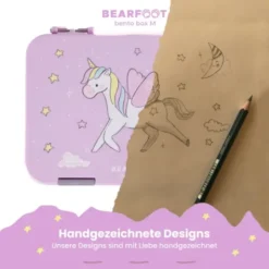 Kinderlunchbox EINHORN mit Fächern, Bentobox M purple