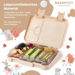 Kinderlunchbox ELEFANT KRANKENWAGEN mit Fächern, Bentobox M sand