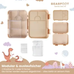 Kinderlunchbox ELEFANT KRANKENWAGEN mit Fächern, Bentobox M sand