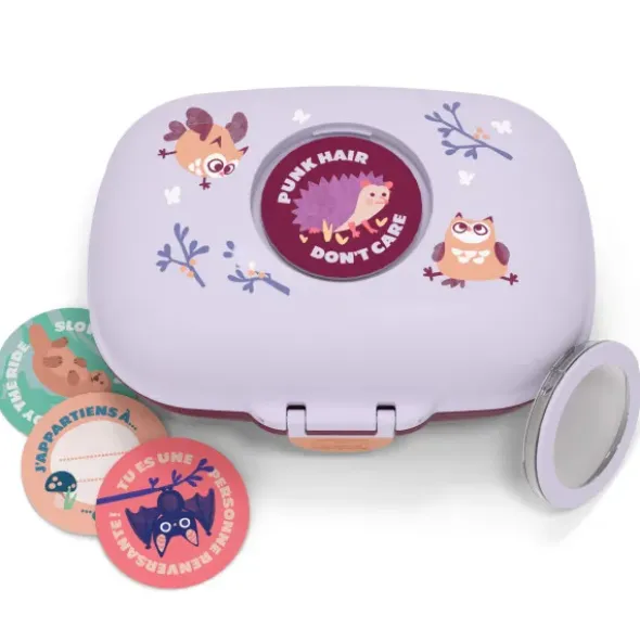 Kinderlunchbox Eulen Motiv lila 600 ml