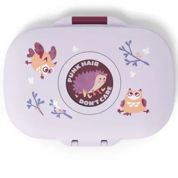 Kinderlunchbox Eulen Motiv lila 600 ml