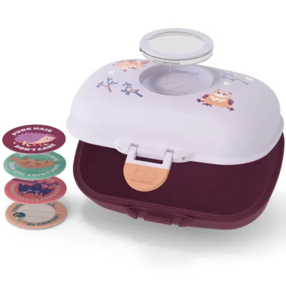 Kinderlunchbox Eulen Motiv lila 600 ml