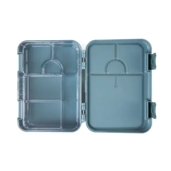 Kinderlunchbox FEUERWEHRAUTO & HASEN mit Fächern, Bentobox M blau