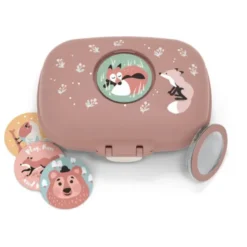Kinderlunchbox Fuchs Motiv rosa 600 ml – Kinder Snackbox