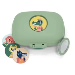 Kinderlunchbox grün 600 ml mit wechselbaren Tiermotiven