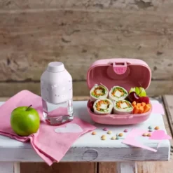 Kinderlunchbox grün 600 ml mit wechselbaren Tiermotiven