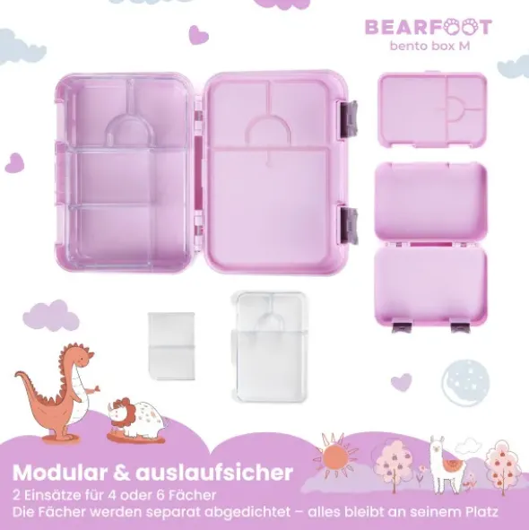 Kinderlunchbox LAMA mit Fächern, Bentobox M purple