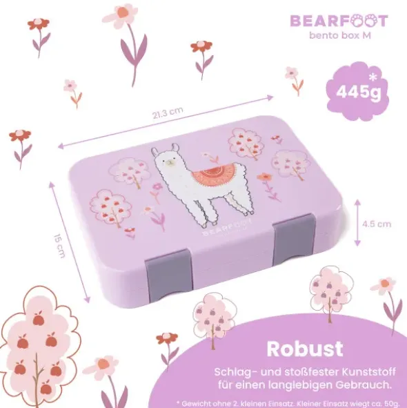 Kinderlunchbox LAMA mit Fächern, Bentobox M purple