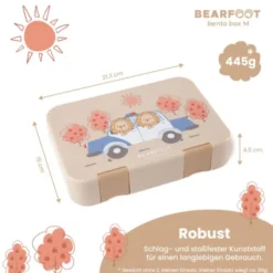 Kinderlunchbox LÖWEN POLIZEI mit Fächern, Bentobox M sand