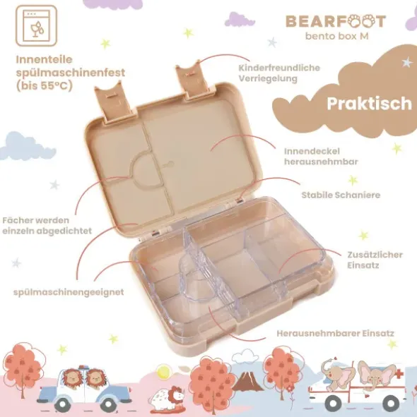 Kinderlunchbox LÖWEN POLIZEI mit Fächern, Bentobox M sand