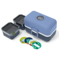 Kinder Lunchbox MB TRESOR blau – inklusive 2 Snackboxen