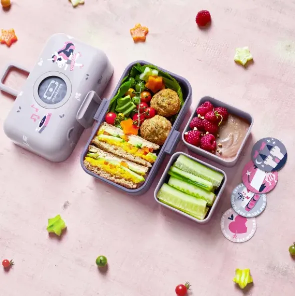 Kinder Lunchbox MB TRESOR Fuchs rosa – inklusive 2 Snackboxen