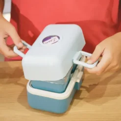 Kinder Lunchbox MB TRESOR Waschbär grün – inklusive 2 Snackboxen