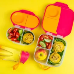 Kinderlunchbox mit 3 Fächern 1000 ml - pink