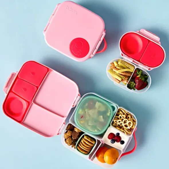 Kinderlunchbox mit 3 Fächern 1000 ml - rosa