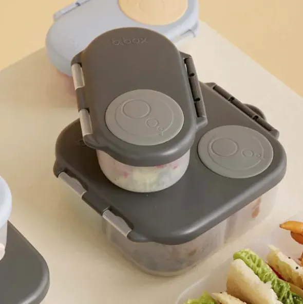 Kinderlunchbox mit 3 Fächern 1000 ml - dunkelgrau