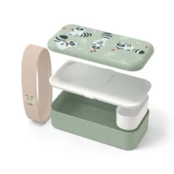 Kinder Lunchbox Waschbärmotiv mint 500ml mit Fächern