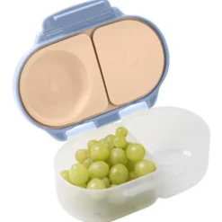 Kinder Snackbox mit 2 Fächern 500 ml hellblau-pfirsich