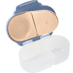 Kinder Snackbox mit 2 Fächern 500 ml hellblau-pfirsich