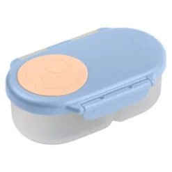 Kinder Snackbox mit 2 Fächern 500 ml hellblau-pfirsich