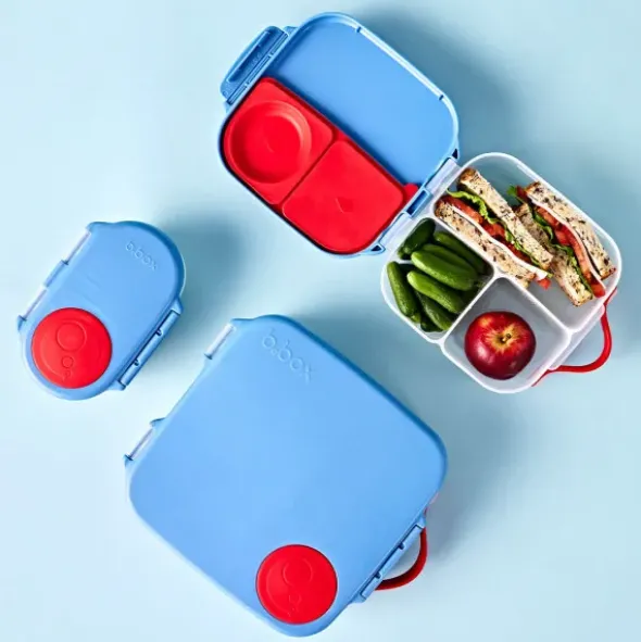 Kinder Snackbox mit 2 Fächern 500 ml blau