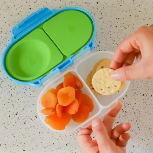 Kinder Snackbox mit 2 Fächern 500 ml blau
