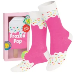 Kindersocken Eis am Stil - Eiscreme Socken Frozen Pop pink Gr. 28-35