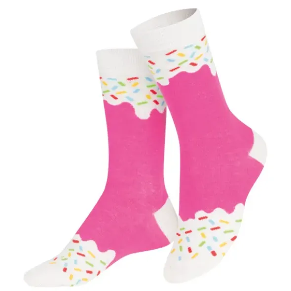 Kindersocken Eis am Stil - Eiscreme Socken Frozen Pop pink Gr. 28-35