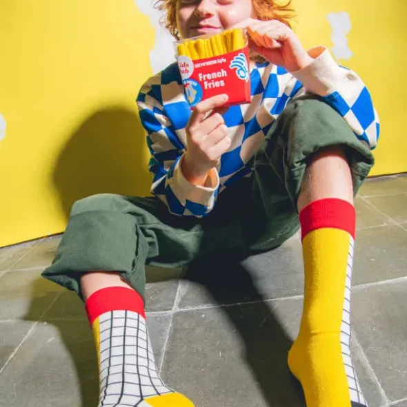 Kindersocken French Fries - Pommes Frittes Socken Gr. 28-35