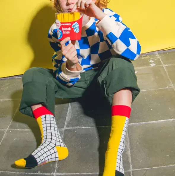 Kindersocken French Fries - Pommes Frittes Socken Gr. 28-35