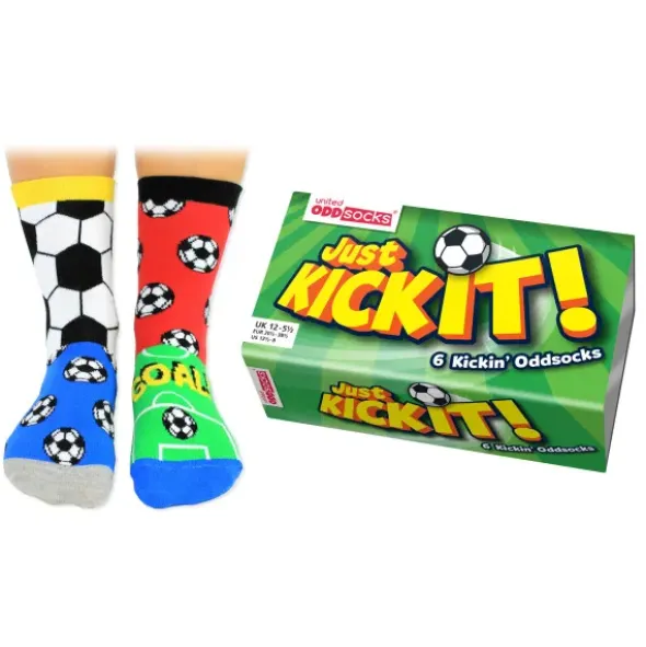 Kindersocken Fußball - Geschenkbox KICK IT - 6 Socken - Gr. 30½-38½